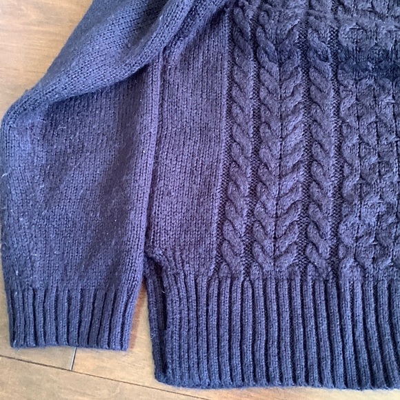 Midnight blue cable knit long sleeve oversized sweater - Picture 10 of 10
